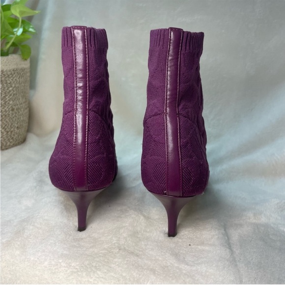 COACH Jade Logo Monogram Blackβ Knit Sock Ankle Booties Sz US 7.5 B 221 - Picture 9 of 13